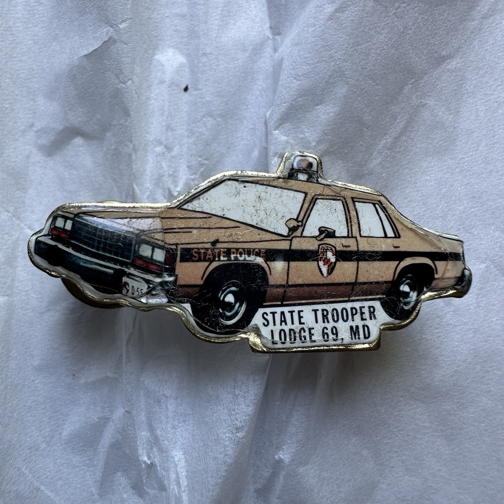 Vintage State Trooper Lodge 69 MD Maryland State Police Cruiser Pin